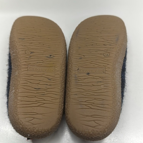 Giesswein Vent Slippers Virgin Wool House Shoes Slip On Adjustable Blue 37 US 6 - Picture 10 of 11